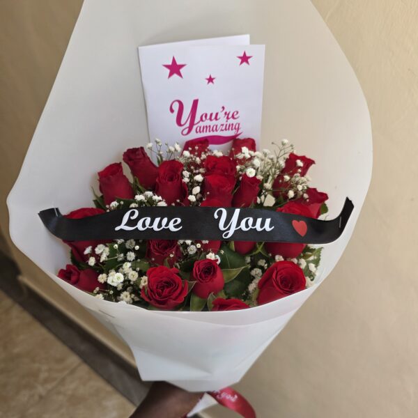 ROSES & CUSTOMISED RIBBON